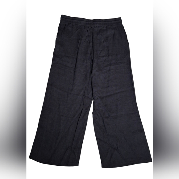 NWT Halara High Waisted Wide Leg Linen Feel Drawstring Pants Black XL Petite - Picture 4 of 14